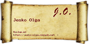 Jesko Olga névjegykártya